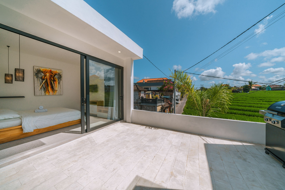 Roof top with ricefield view