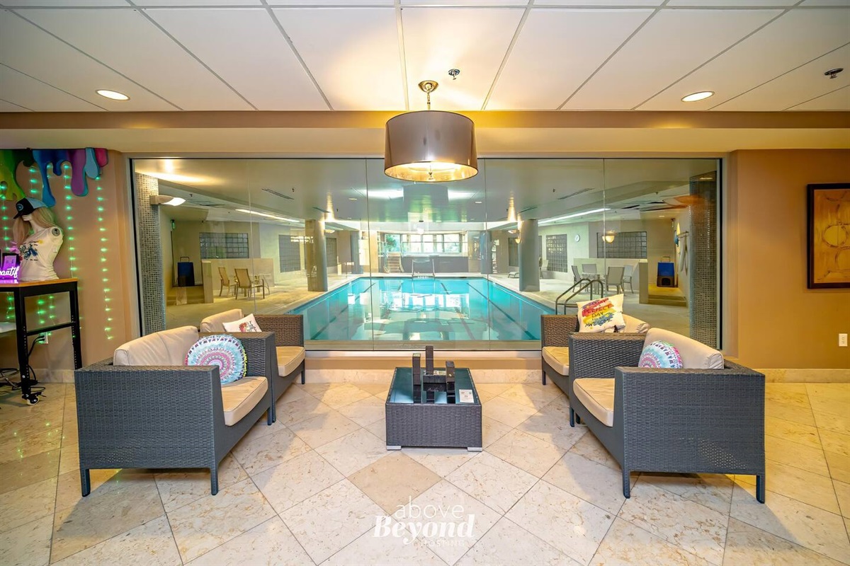 Indoor pool and Spa waiting area. 