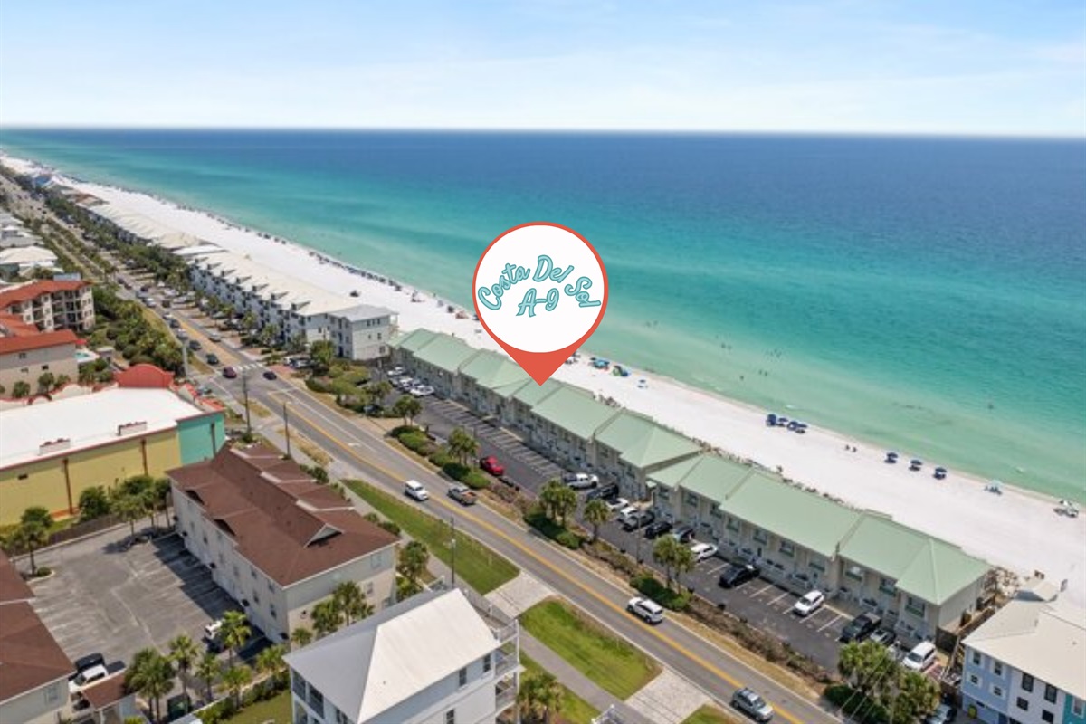 Costa Del Sol is located next to Frangista Beach, the charming crown jewel of Miramar Beach, and features wide sidewalks for walking and biking!
