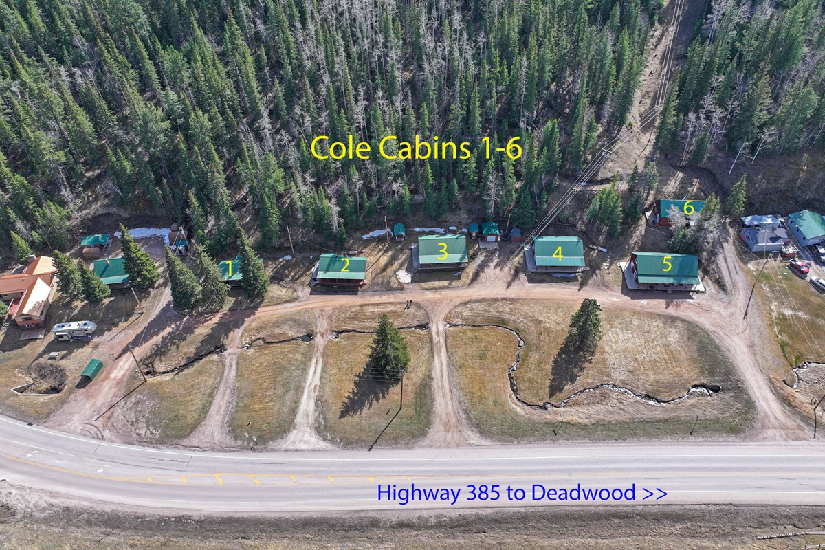 Cole Cabins Bird's eye view