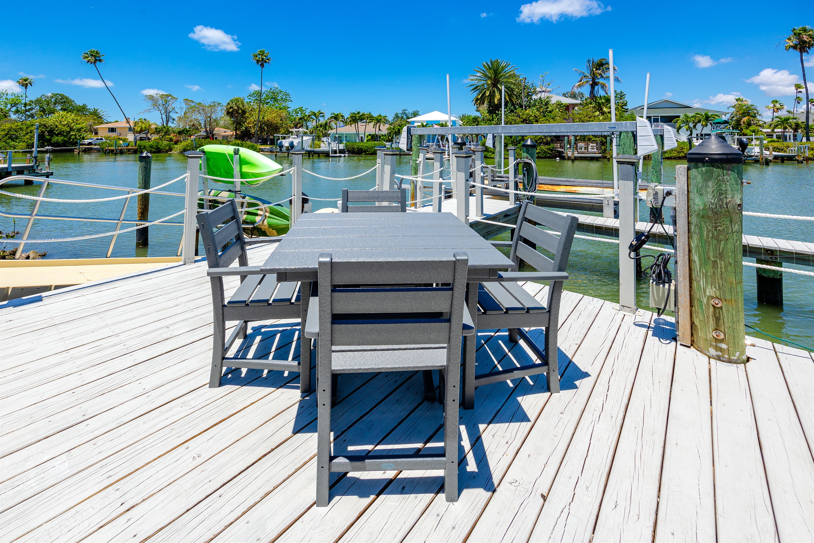 Enjoy sunset drinks or morning coffee right on the water!