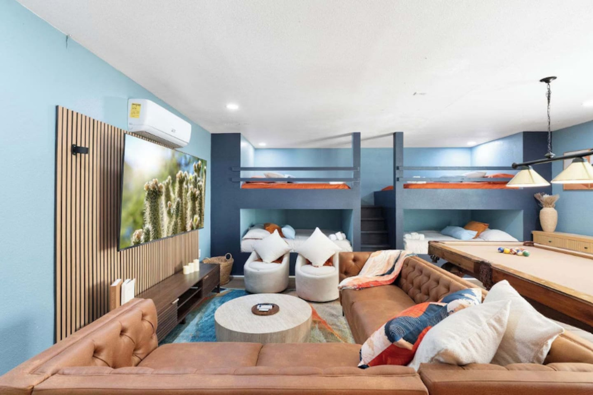 Cuddle up and watch a movie on the big screen here.
