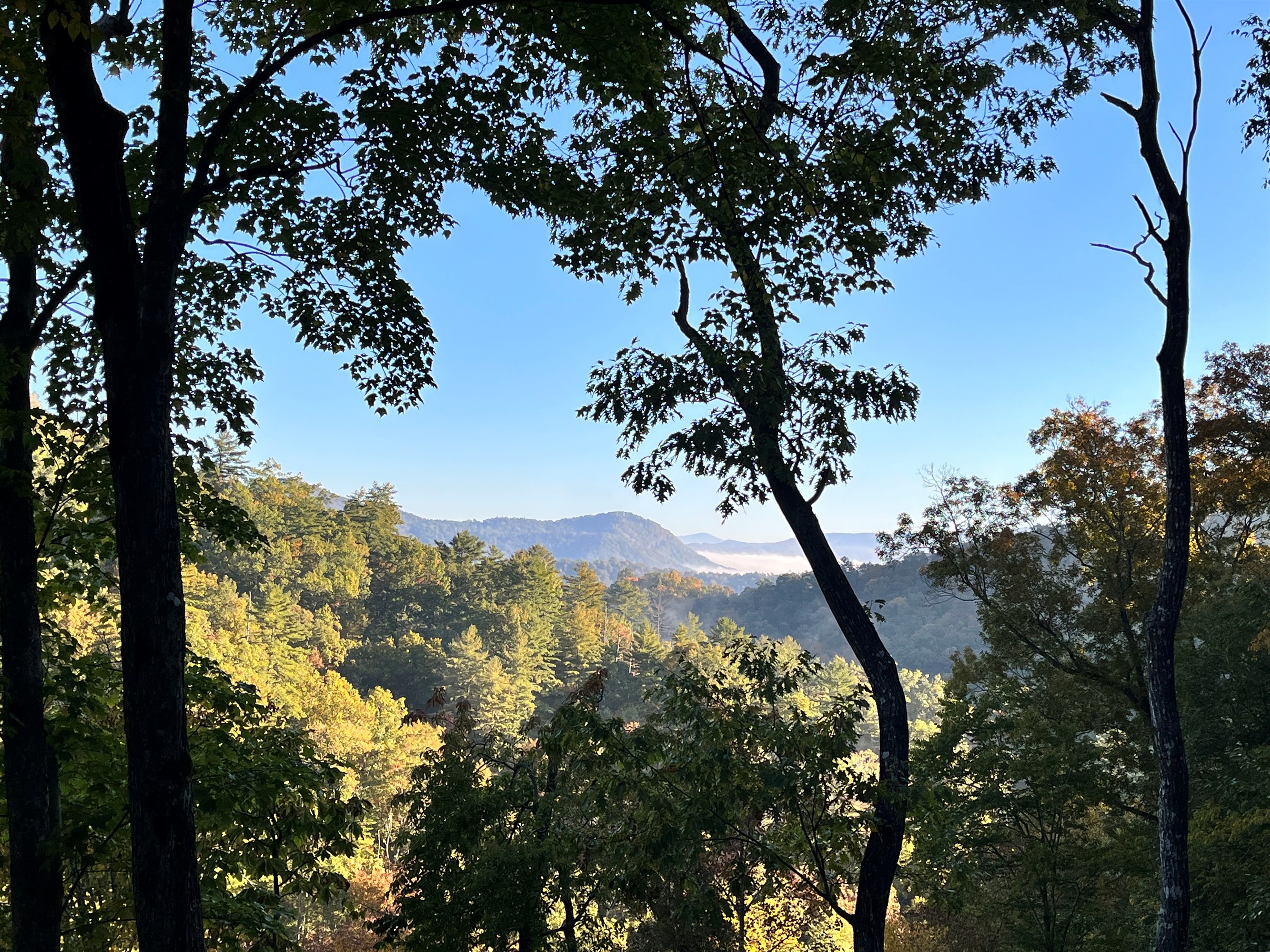 Layered mountain views and open sky- the kind of peaceful ridgeline backdrop you never get tired of watching from the deck.