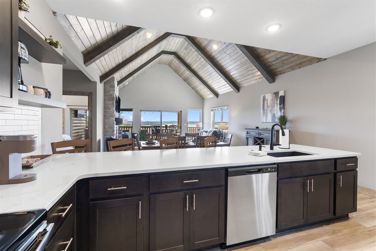 Spacious kitchen/dining/living room to share with the family