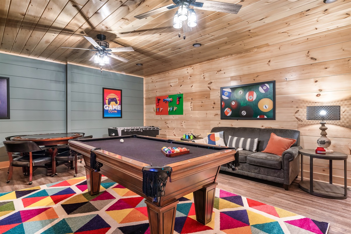 Come hang out in the color-splashed vibrant game room!