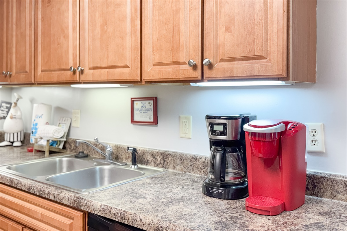 The heart of the home starts here. This kitchen countertop is ready to brew your favorite coffee and toast to a new day.