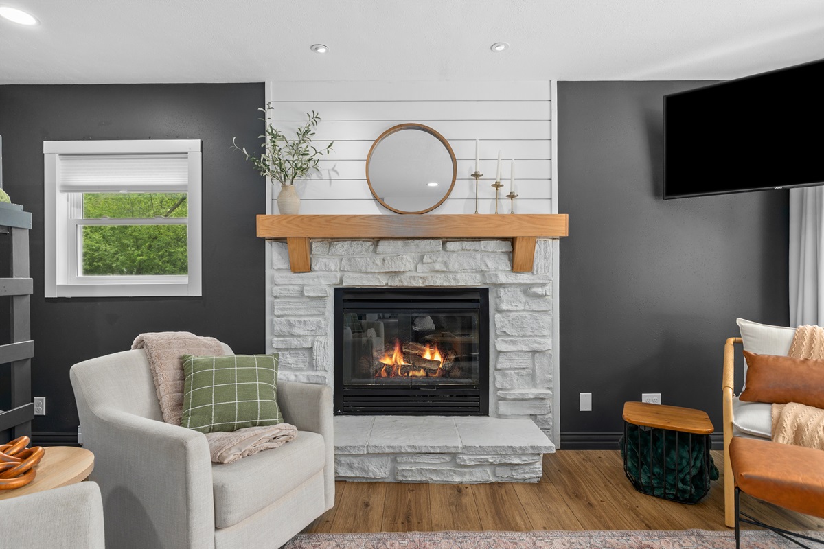 Cozy up by the gas fireplace and enjoy the warm, inviting atmosphere year-round.
