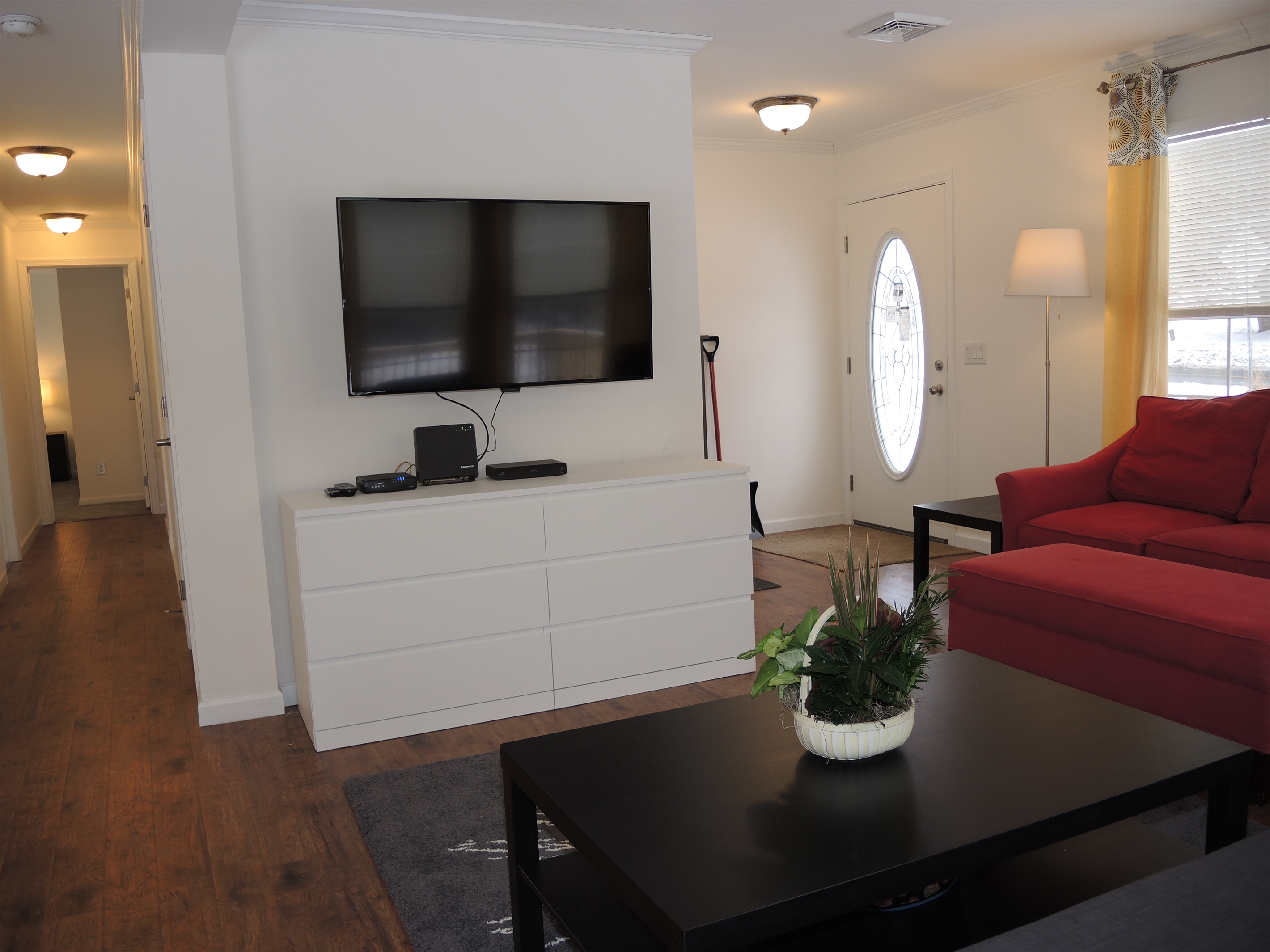 Living area with hall to bedrooms