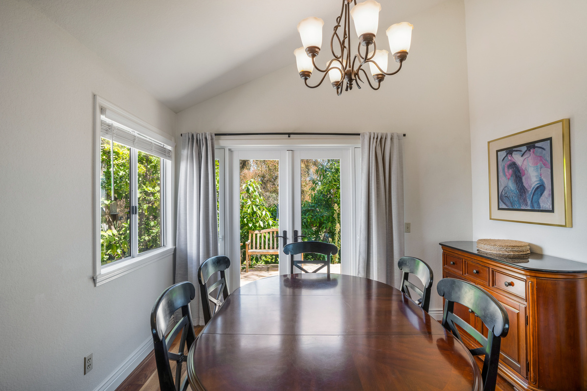 Formal Dining for 6 with French Doors Opening to the Patio