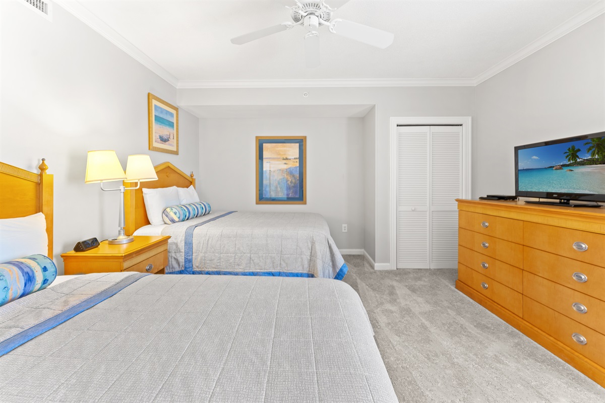 Large 3rd Bedroom with a Queen and a Double.