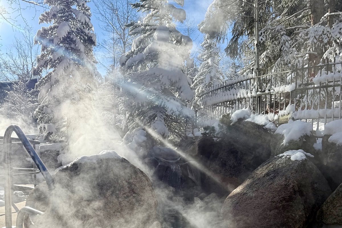 In the winter, these extra steamy hot tubs will set the mood for vacation!