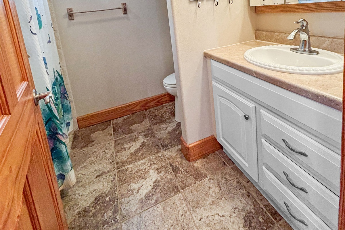 Large bathroom with walk in shower