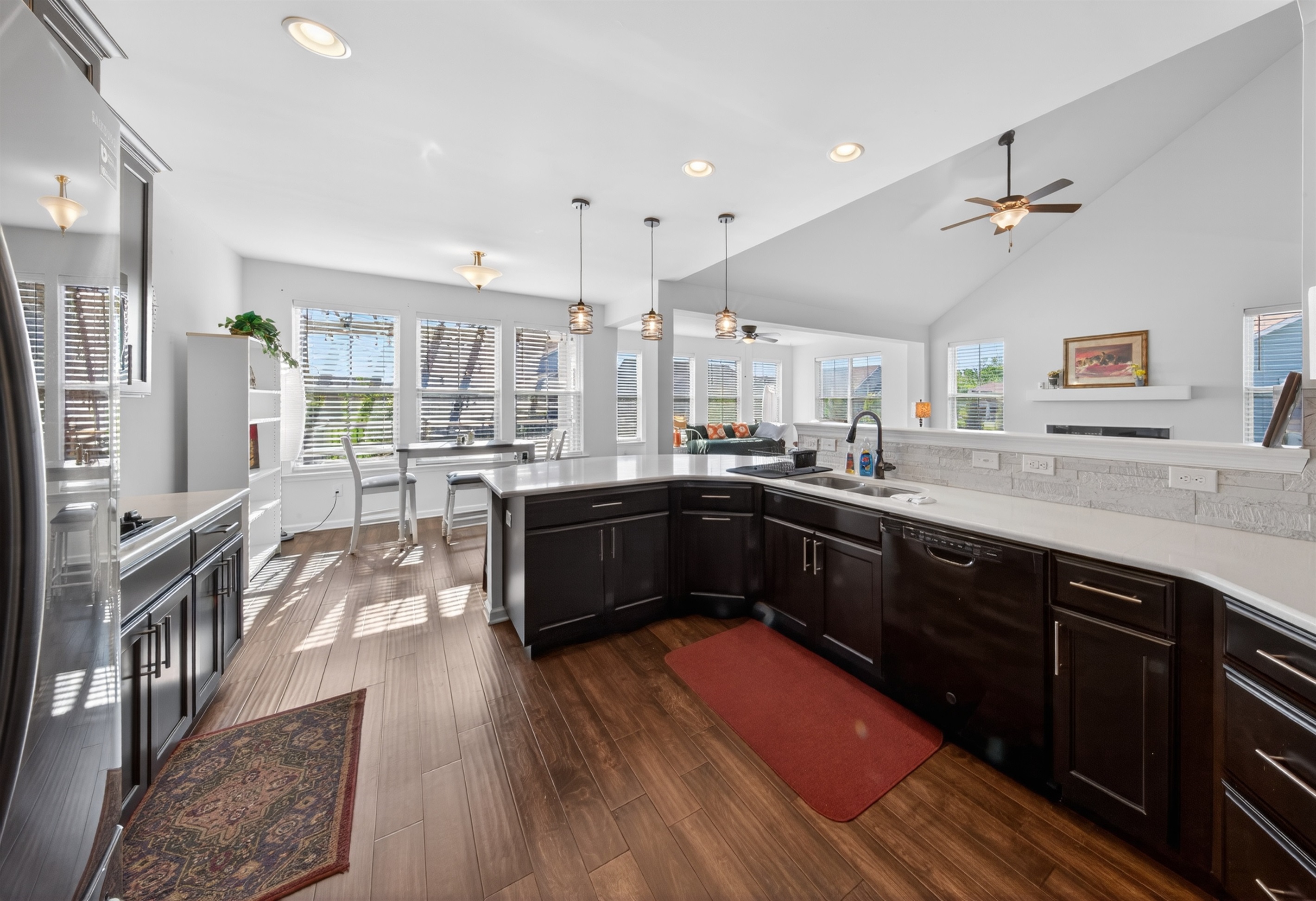 Equipped with all dishes, pots and pans, paper products, cleaning supplies and basic condiments