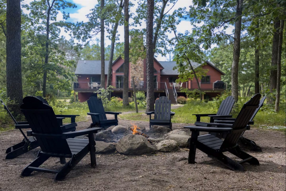 Outdoor fire pit - perfect for s'mores, stories, and family time.