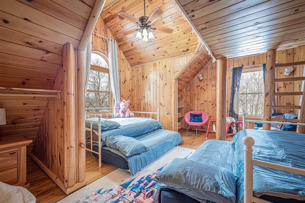 Castle Bedroom - Upstairs - 1 full, 3 twins, 1 loft (full)