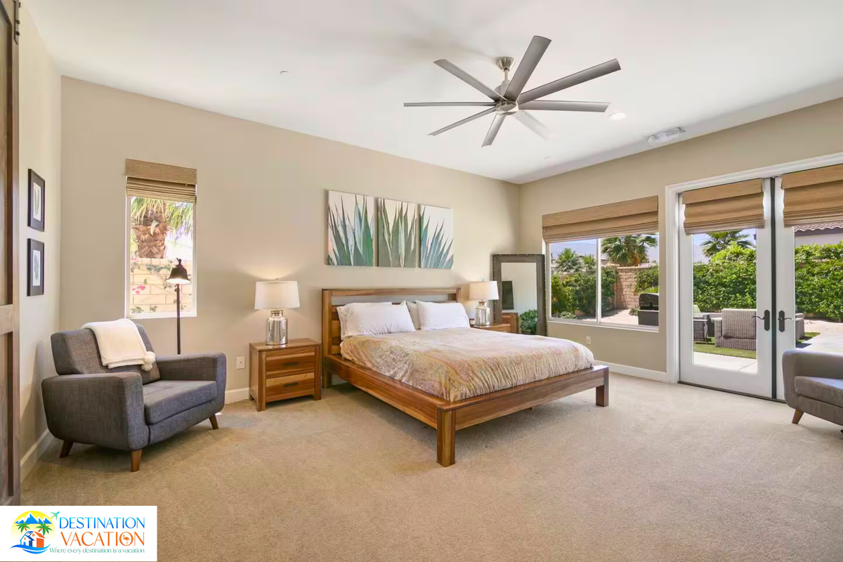Spacious primary suite designed for peaceful desert relaxation.
