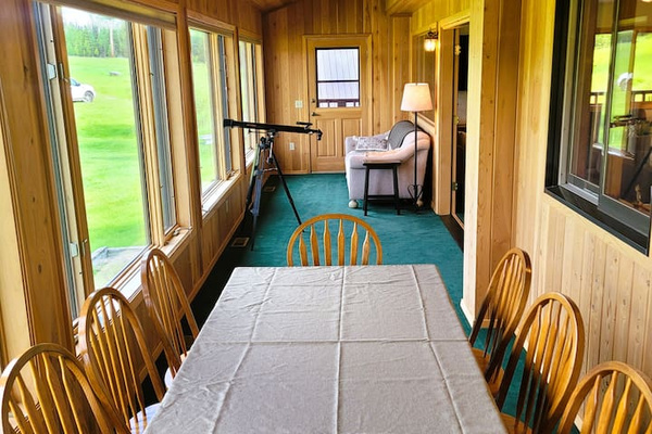 Table for 8, with bonus seating at the bar or puzzle table