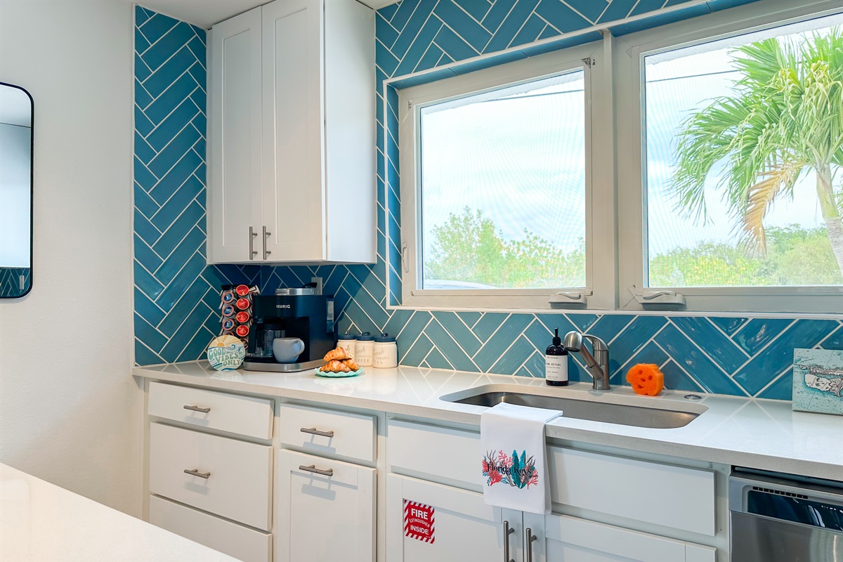 At the corner of the kitchen is our little coffee station.