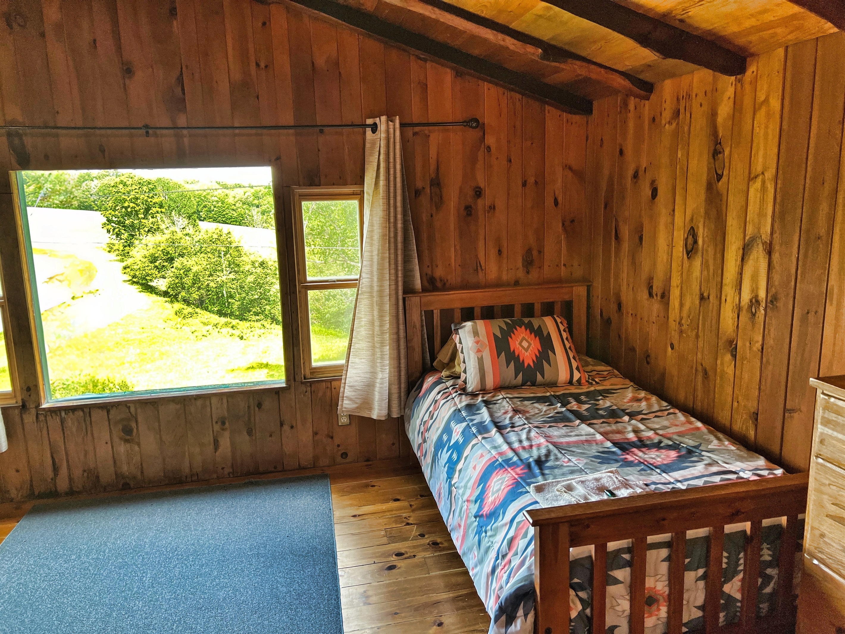 Bedroom #5 - 2nd floor - with 2 twin beds overlooking the 5 acre private pond.