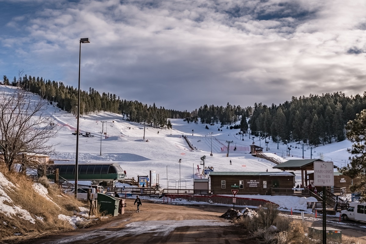 Angel Fire Resort slope within walking distance.