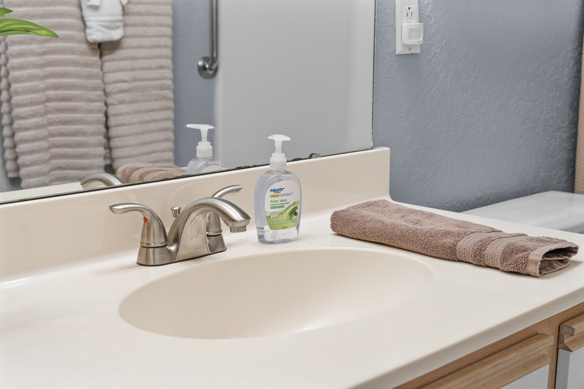 Fresh, well-kept bathroom finishes help the space feel cared for.