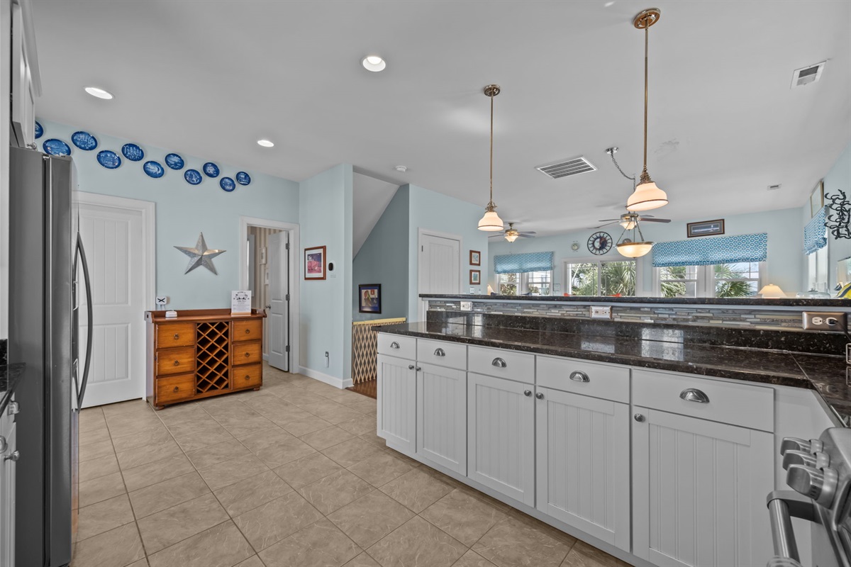 An open-concept kitchen