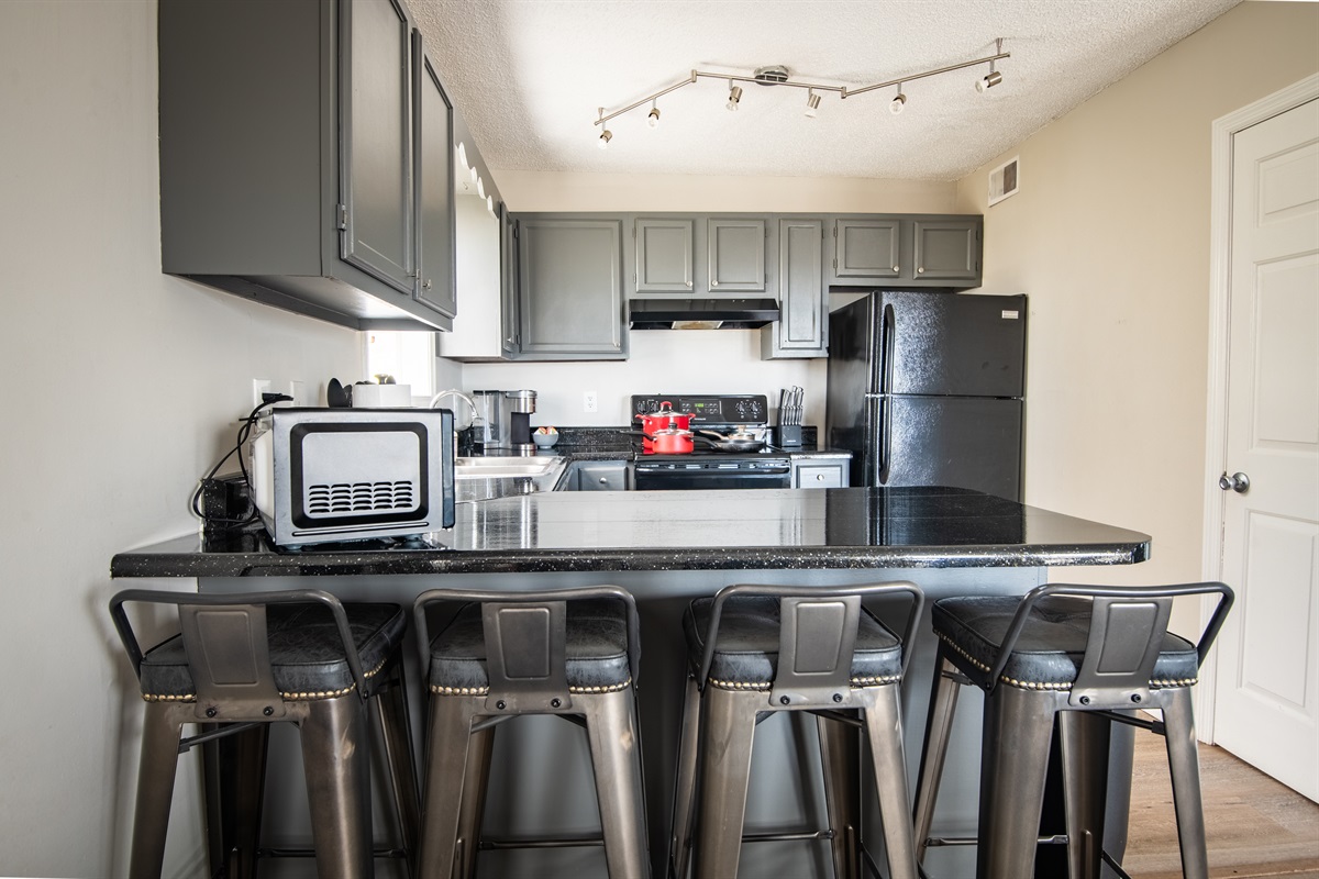 Bar seating is great for checking emails, sipping your coffee, or hanging out while you have great conversations with each other!