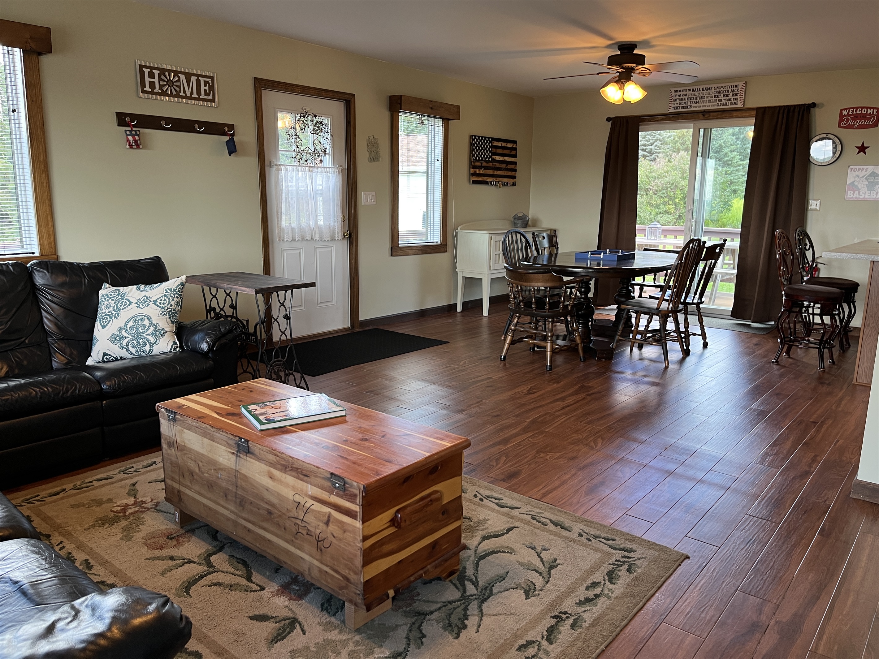 Open concept Kitchen, dining and living area
