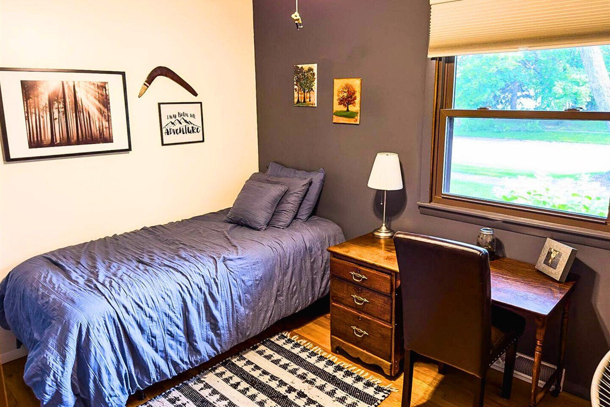 Dark Accent Wall with Large Open Window for Tons of Natural Light