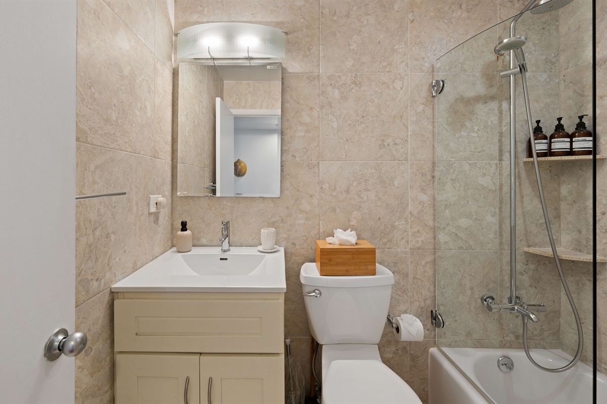 This is the bathroom that belongs to the guest bedroom
