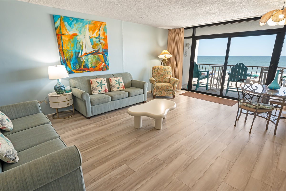 Cozy & Elegant Living Room with Panoramic Ocean Views 🌊☀️