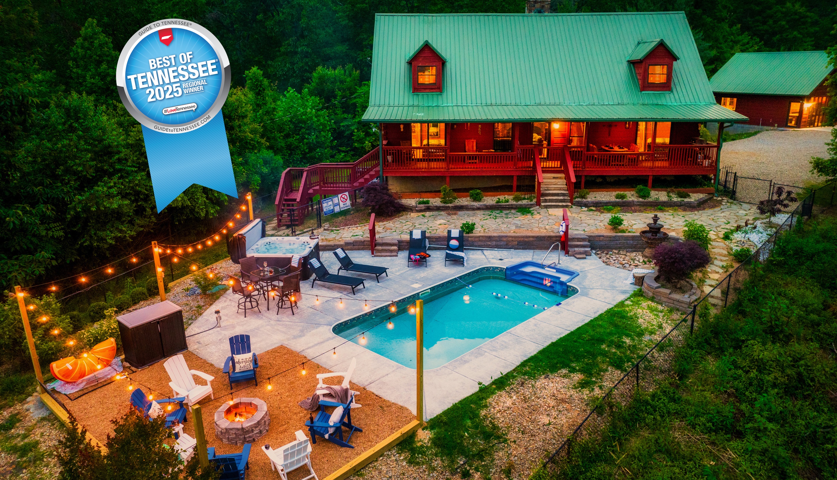 From the backyard oasis to the cozy yet spacious cabin to the detached game room and theater room, this amazing property has it all! Come see why we earned Best of TN Regional Winner in 2025!