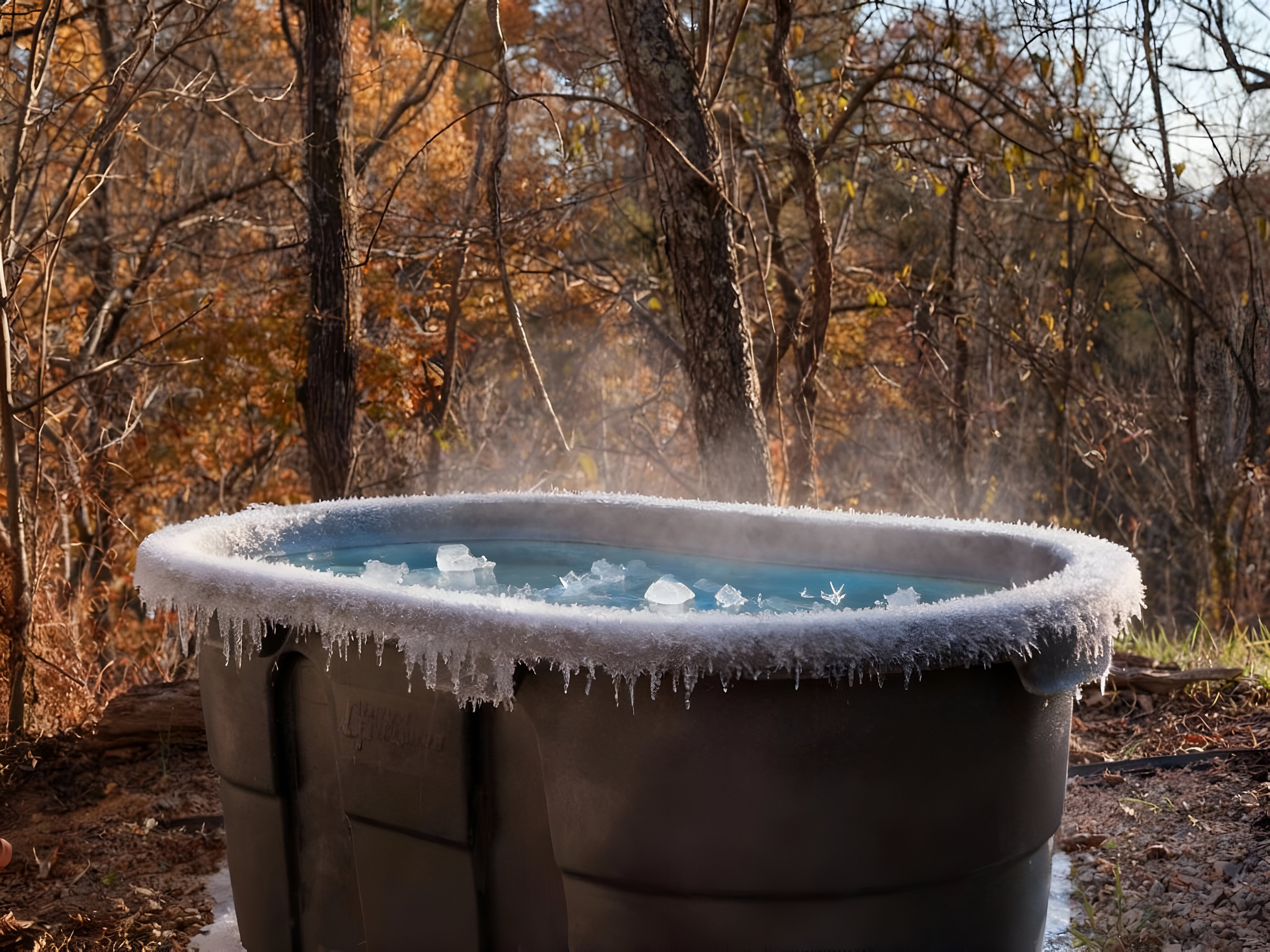 {Cold Plunge} The Gallery House plunge tub is filled with 42° well water—your invigorating reset between hot tub sessions and mountain adventures.