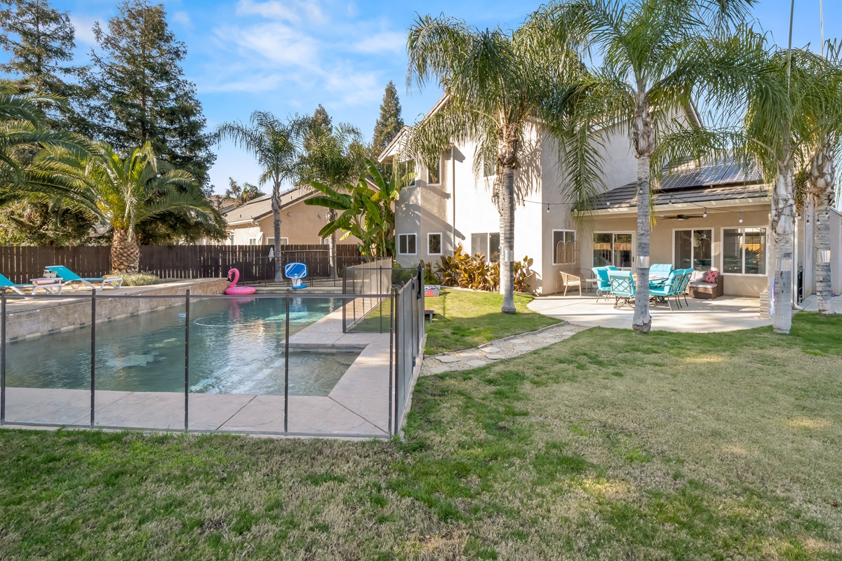 Transparent safety fencing allows for easy supervision while adding peace of mind for families with children.