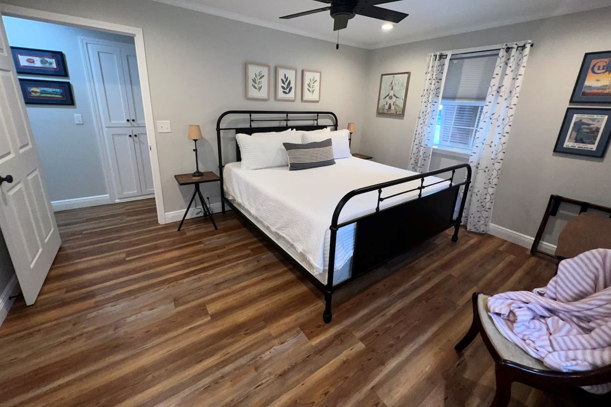 Bedroom 1 with a kingsize bed. 