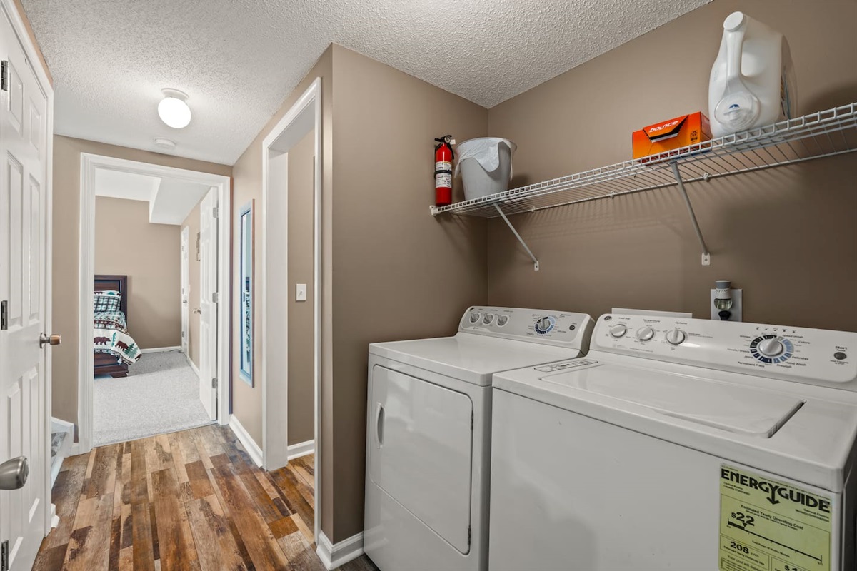 Inside laundry on the lower level if needed