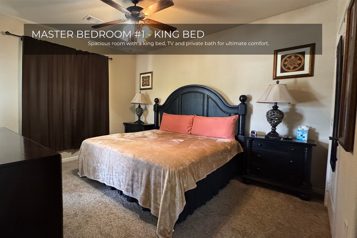 King bed with Private bathroom