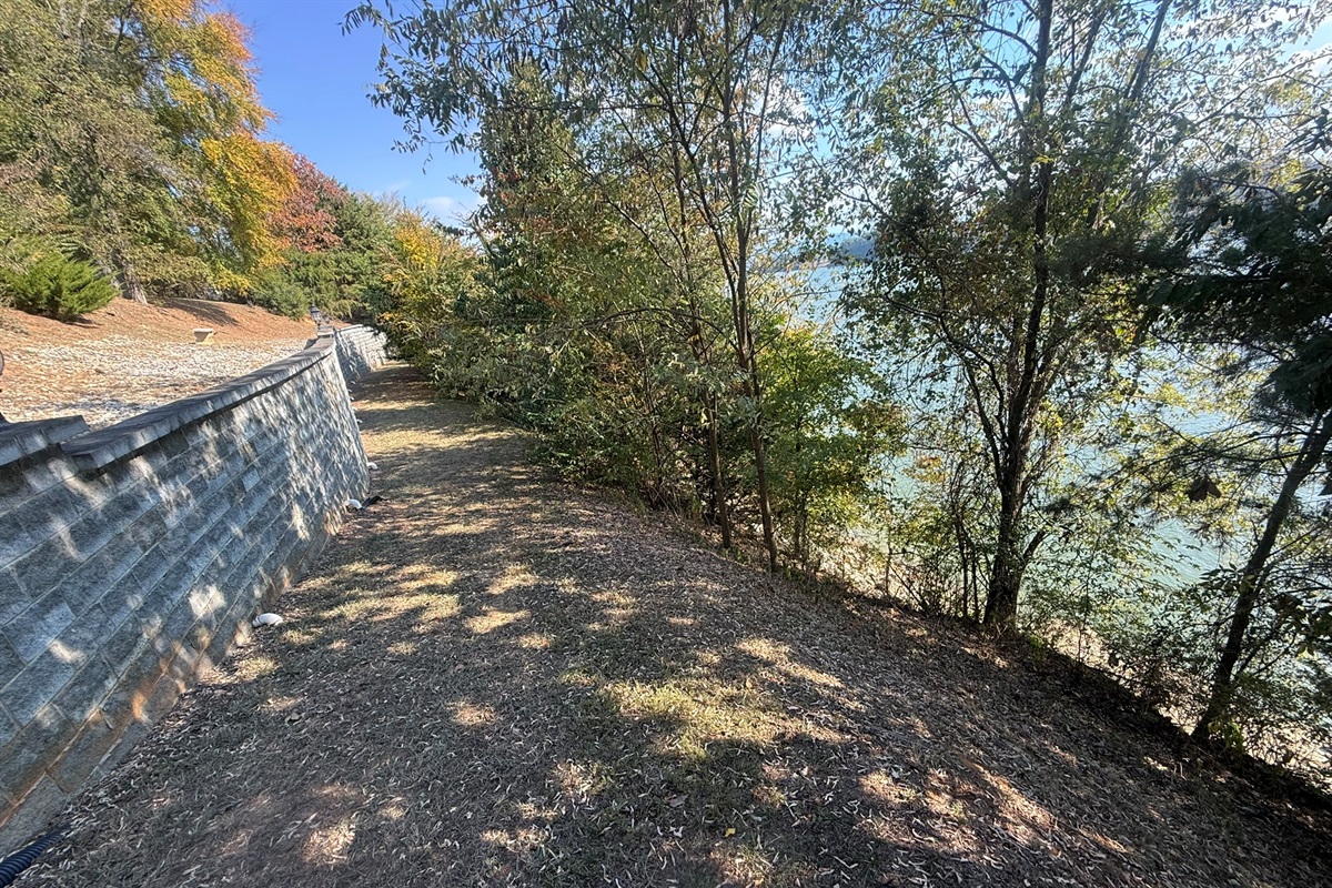 Walkway around the 4 acres overlooking the lake 