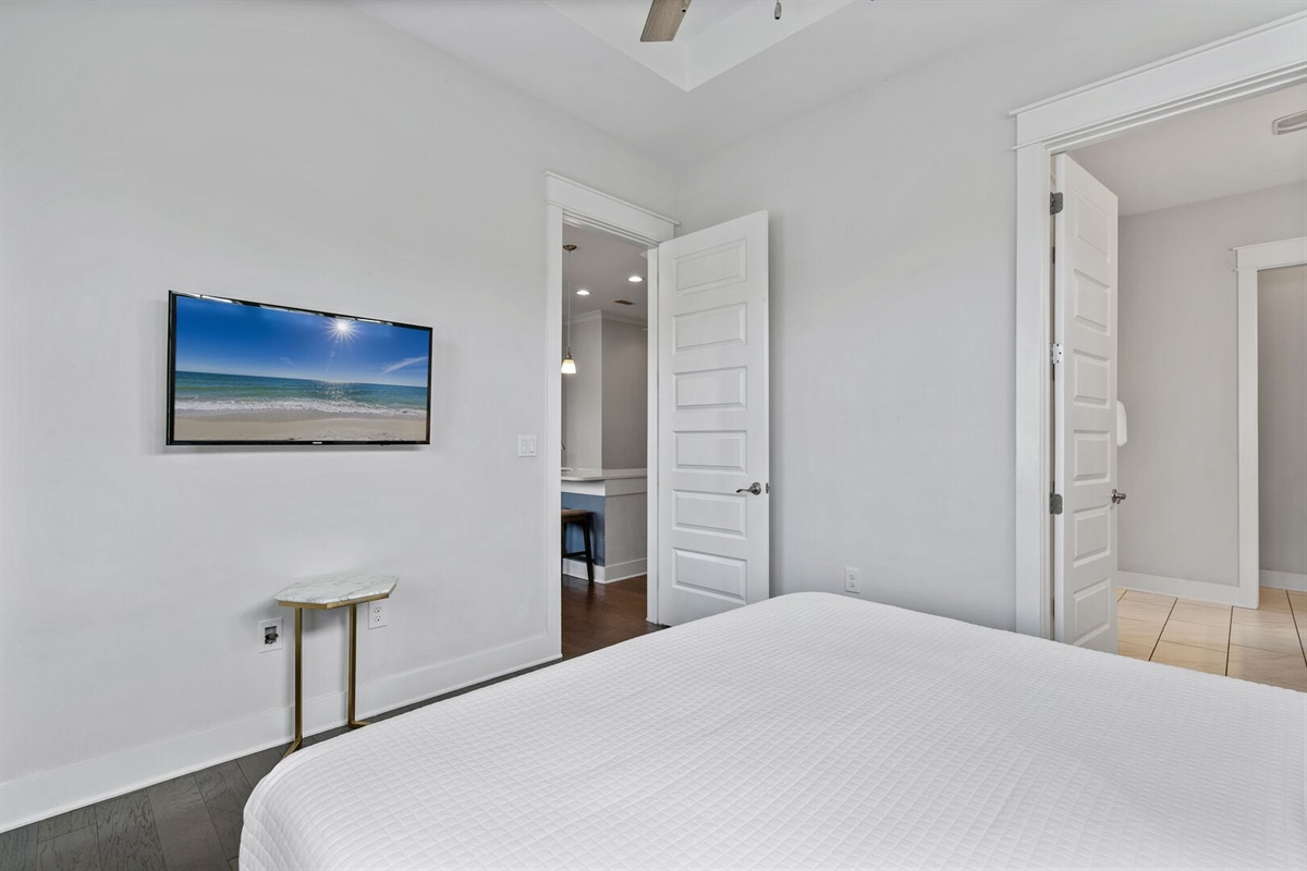 Bedroom view toward the hallway.