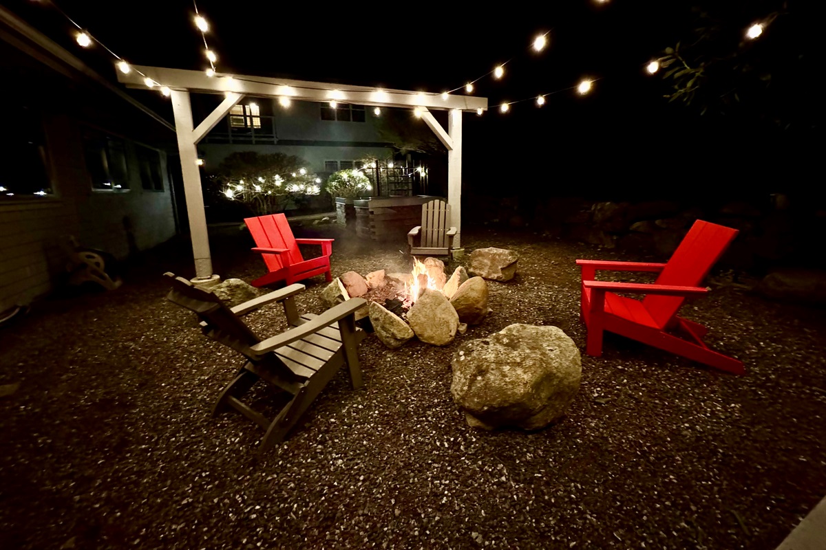 Firelight, string lights, and starry nights.