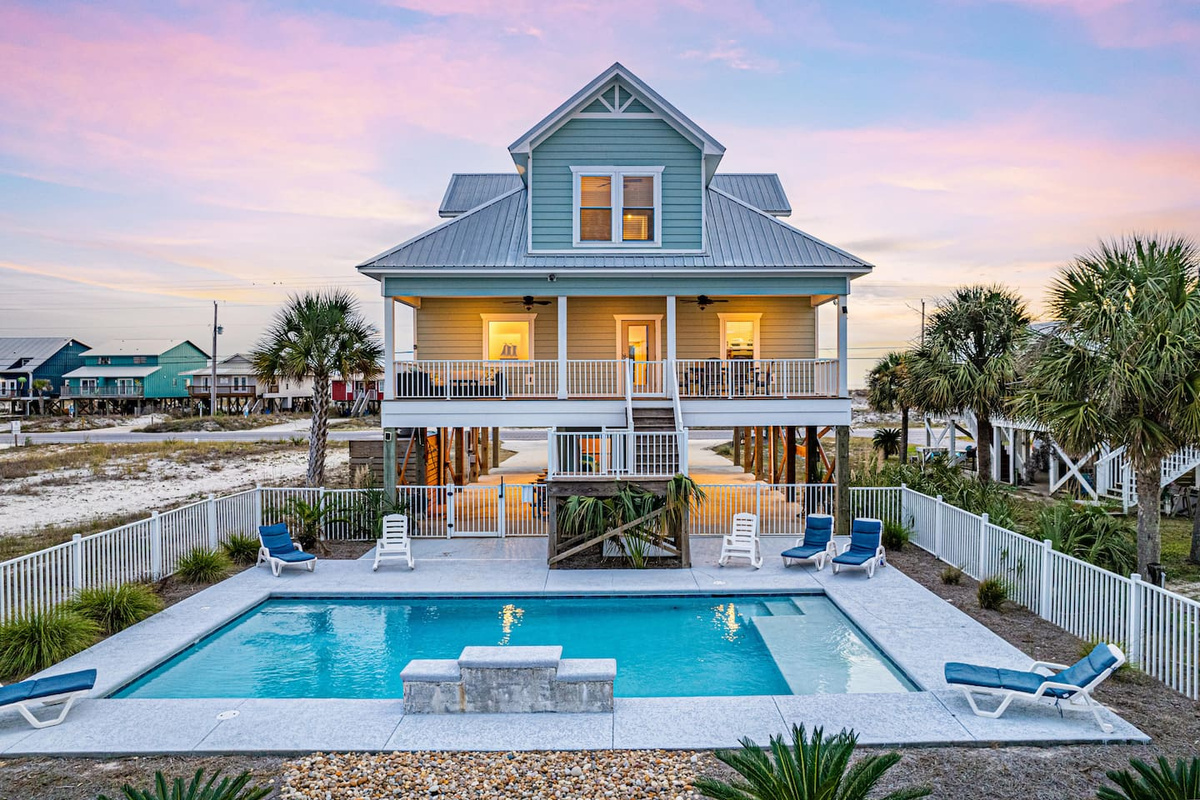 The pool is perfectly situated to where you have access to afternoon sun and shade.