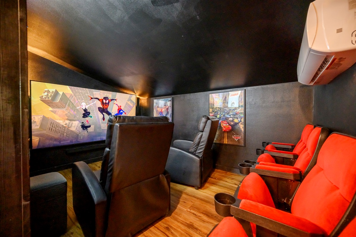 Step into your very own private cinema experience at our cabin!