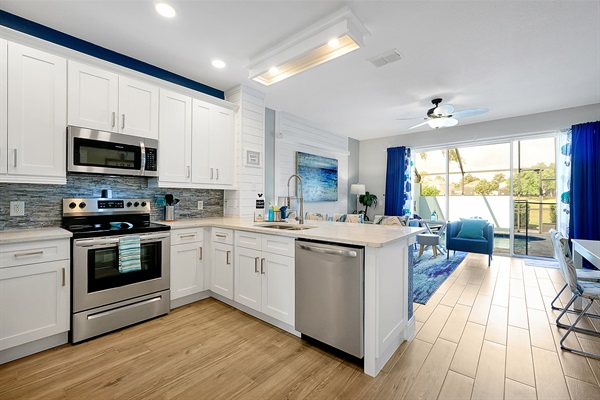 Views of the greenspace from the kitchen