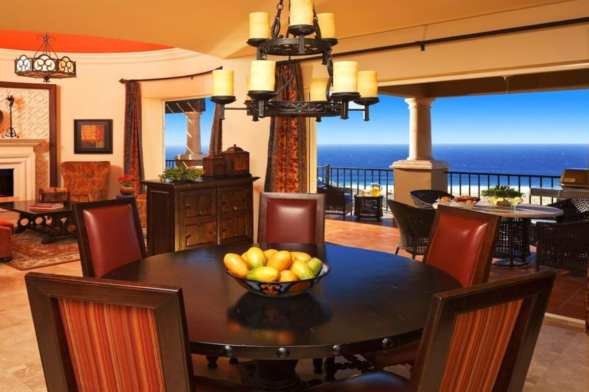 Living Dining Room over looking Pacific Ocean at Montecristo, Vacation Travel Exclusives