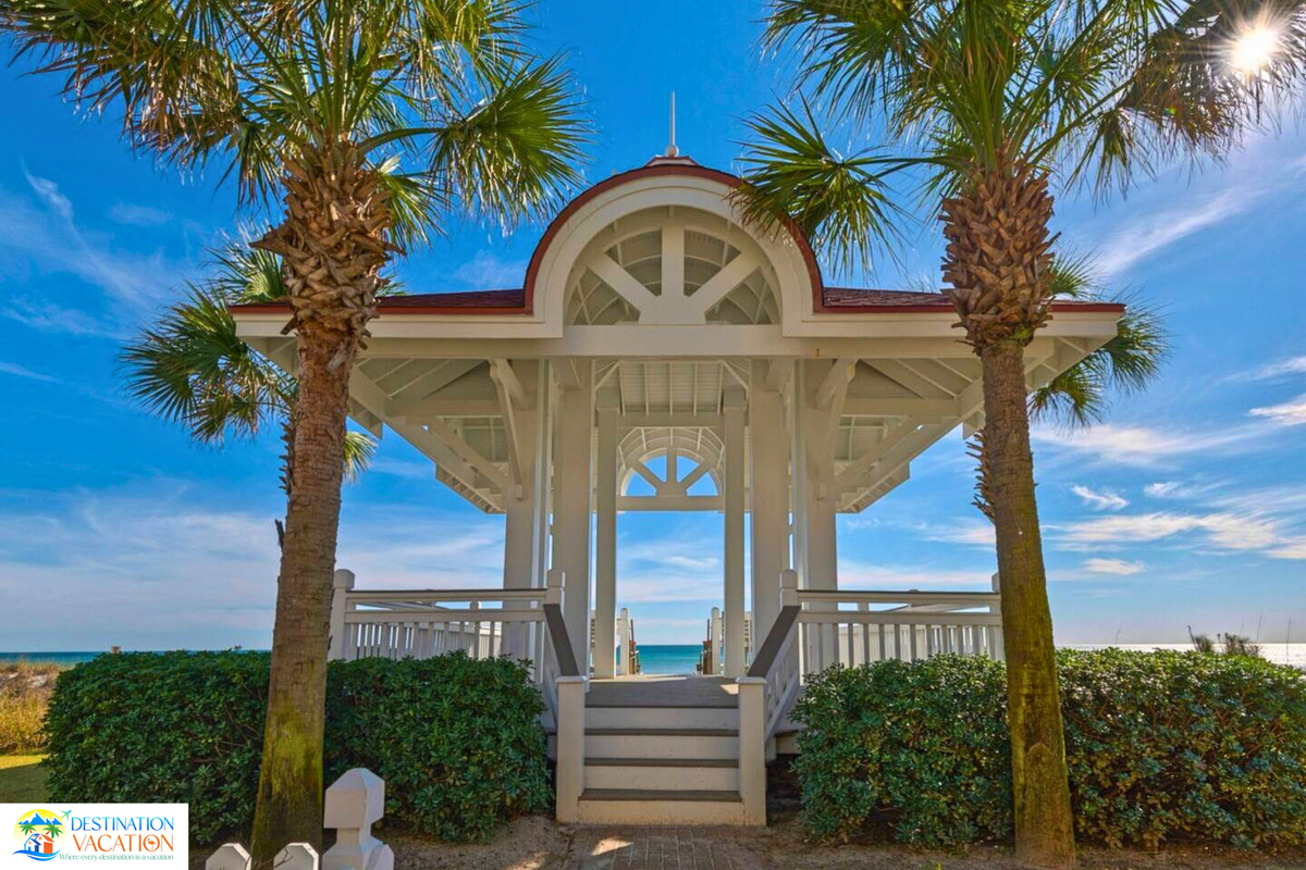 A welcoming entrance leads toward sun, sand, and sea.