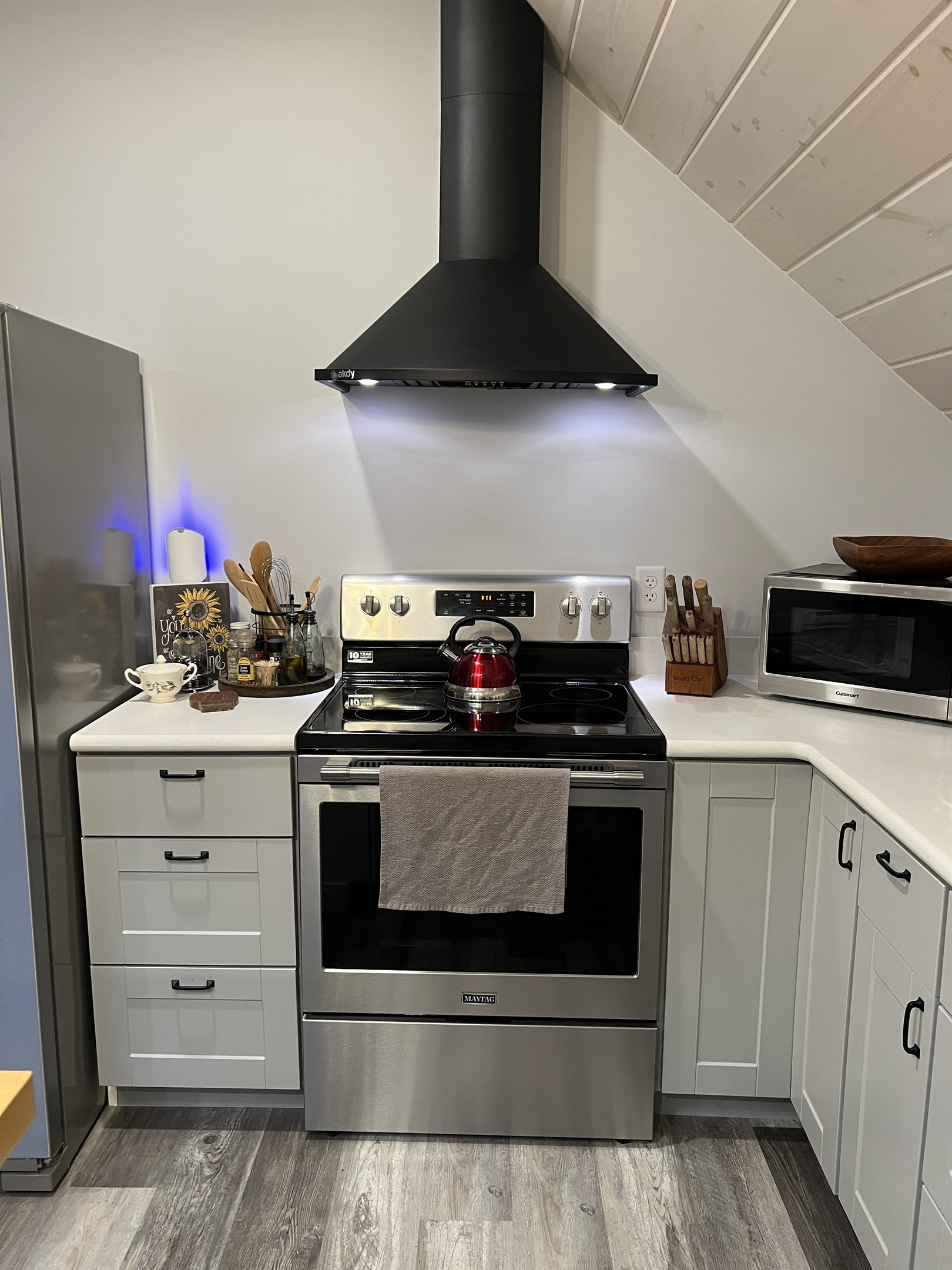 Horse Haven Kitchen with electric stove.