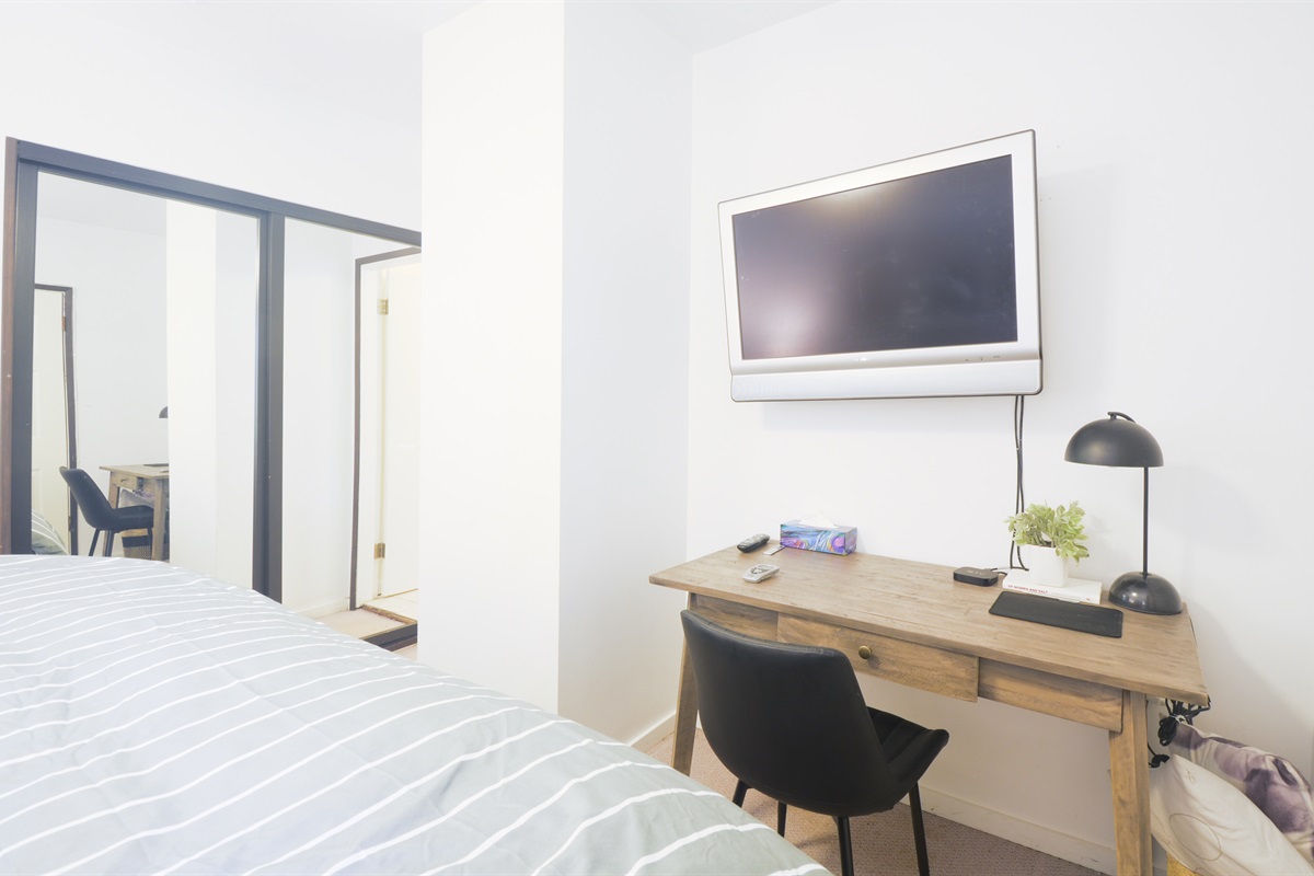 Workspace in master bedroom for remote work