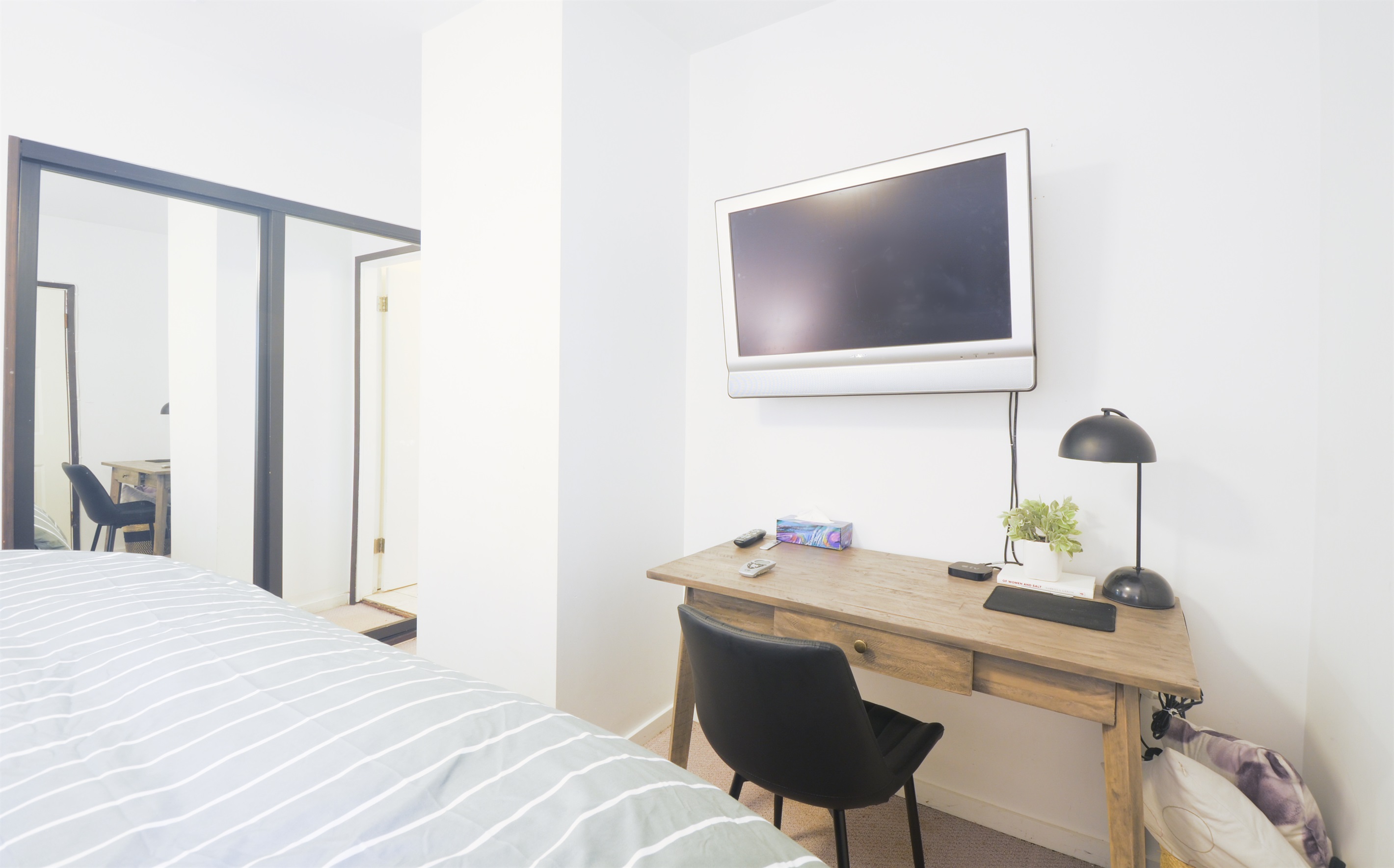 Workspace in master bedroom for remote work