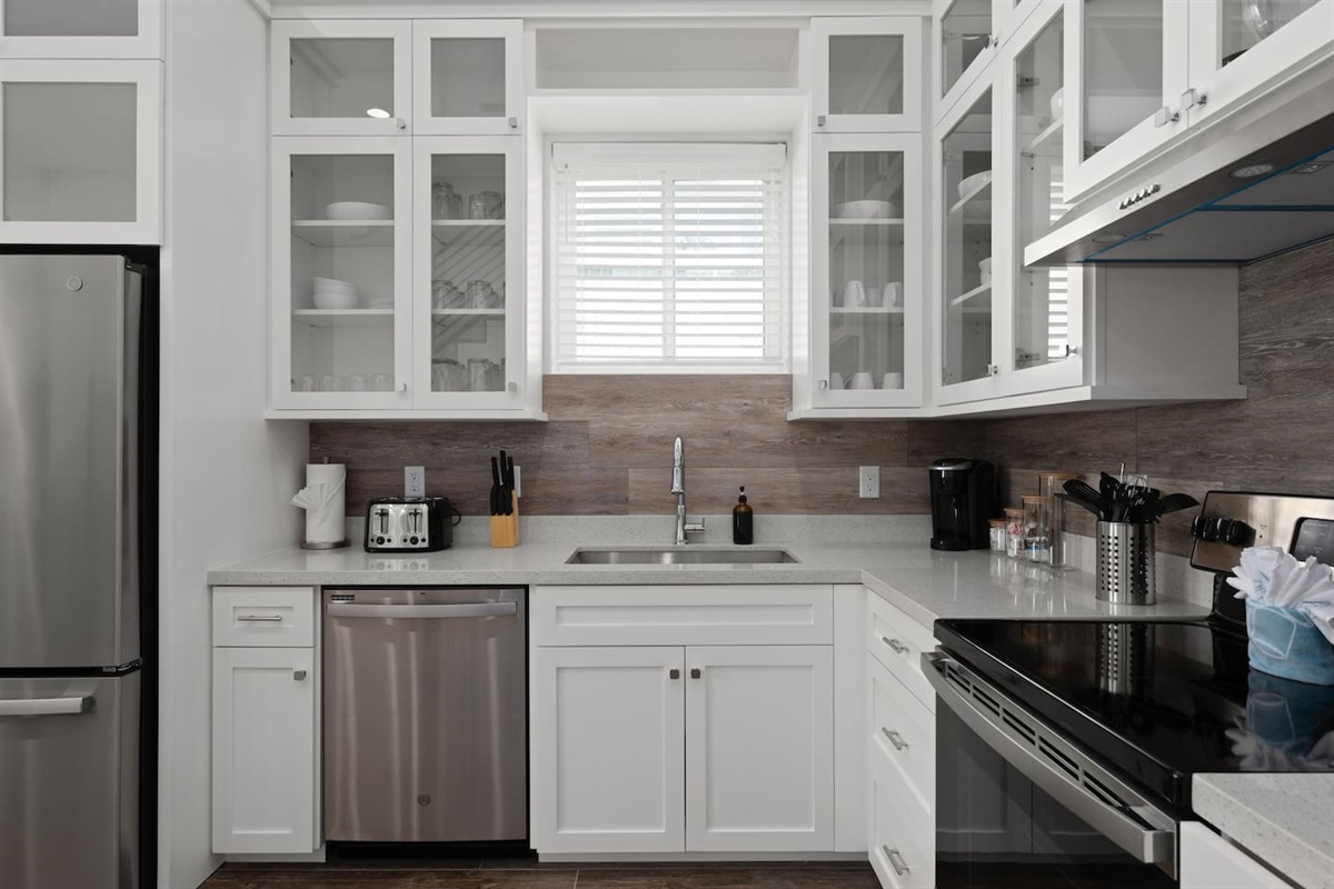 Kitchen area with cooking essentials