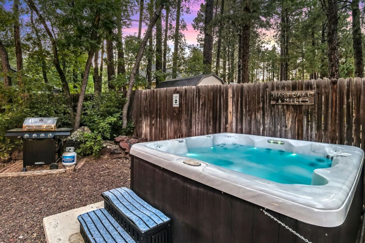 Soak in the hot tub after a long day of sightseeing!